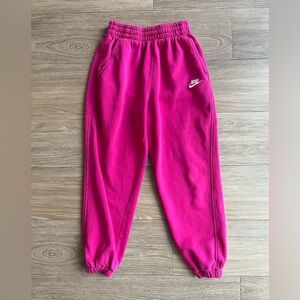 Nike Girls Youth Sportswear Sweatpants Pink Size Medium Embroidered Logo